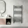 Barcelona Anthracite Straight Heated Towel Rail 1200x600mm