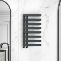 Palermo Anthracite Designer Heated Towel Rail 800x450mm
