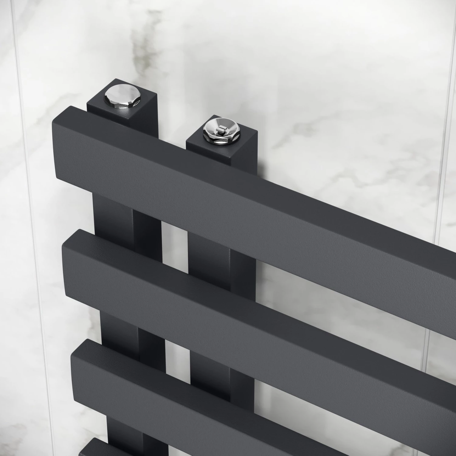 Palermo Anthracite Designer Heated Towel Rail 800x450mm - Image 4