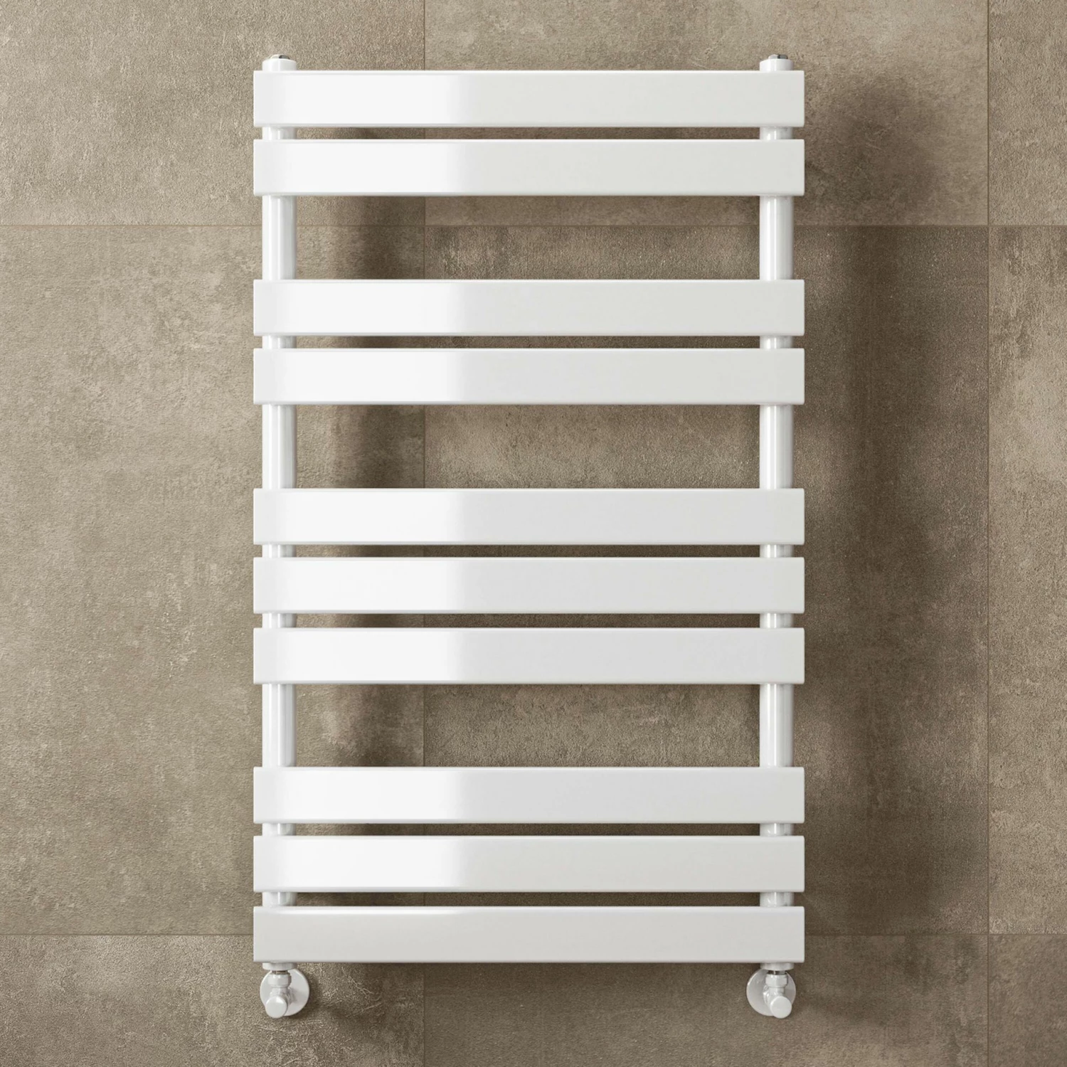 Santorini White Flat Panel Heated Towel Rail 1000x600mm - Image 3