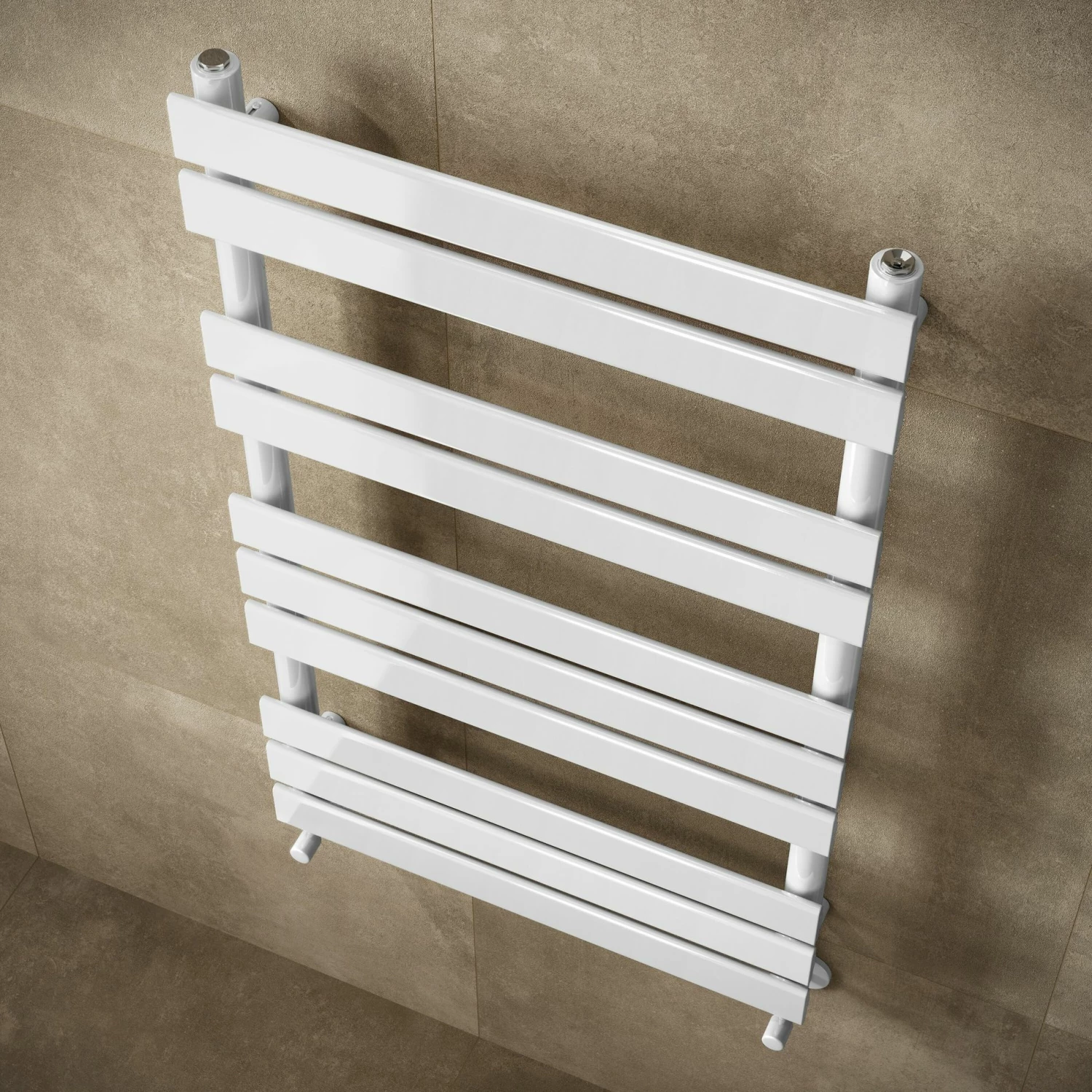 Santorini White Flat Panel Heated Towel Rail 1000x600mm - Image 4