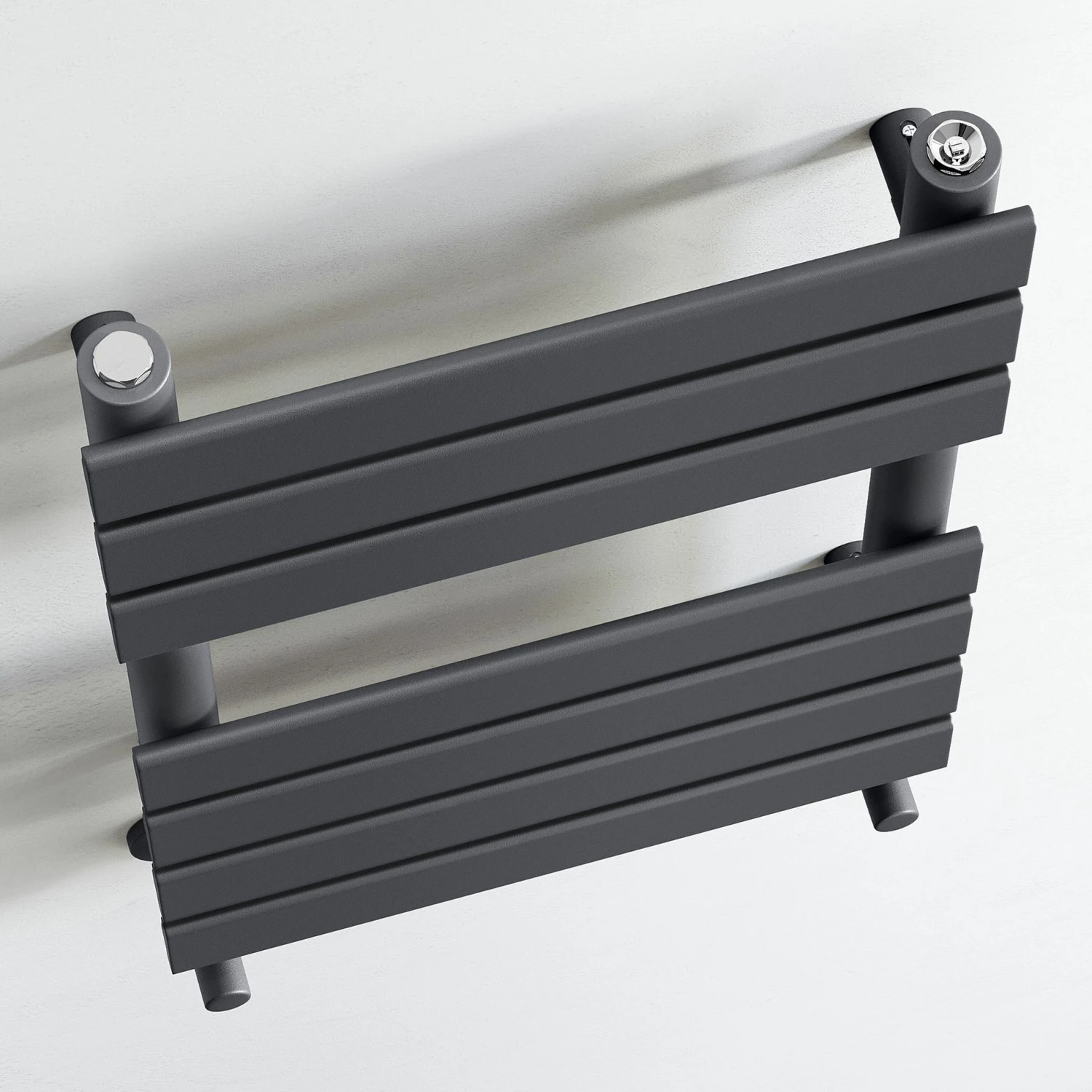Santorini Anthracite Flat Panel Heated Towel Rail 650x400mm - Image 3