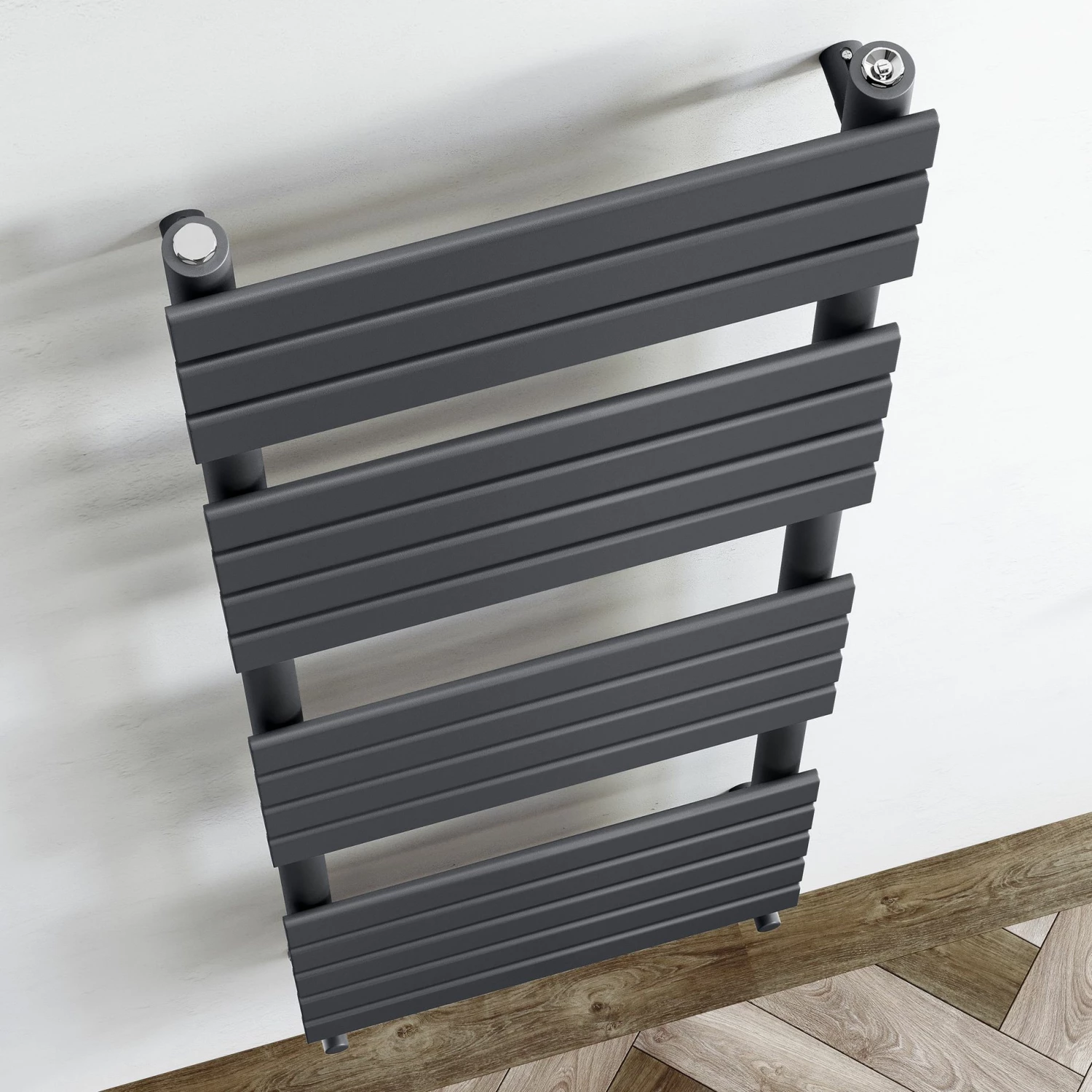 Santorini Anthracite Flat Panel Heated Towel Rail 1600x450mm - Image 3