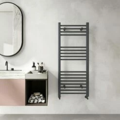 Barcelona Anthracite Straight Heated Towel Rail 1200x500mm
