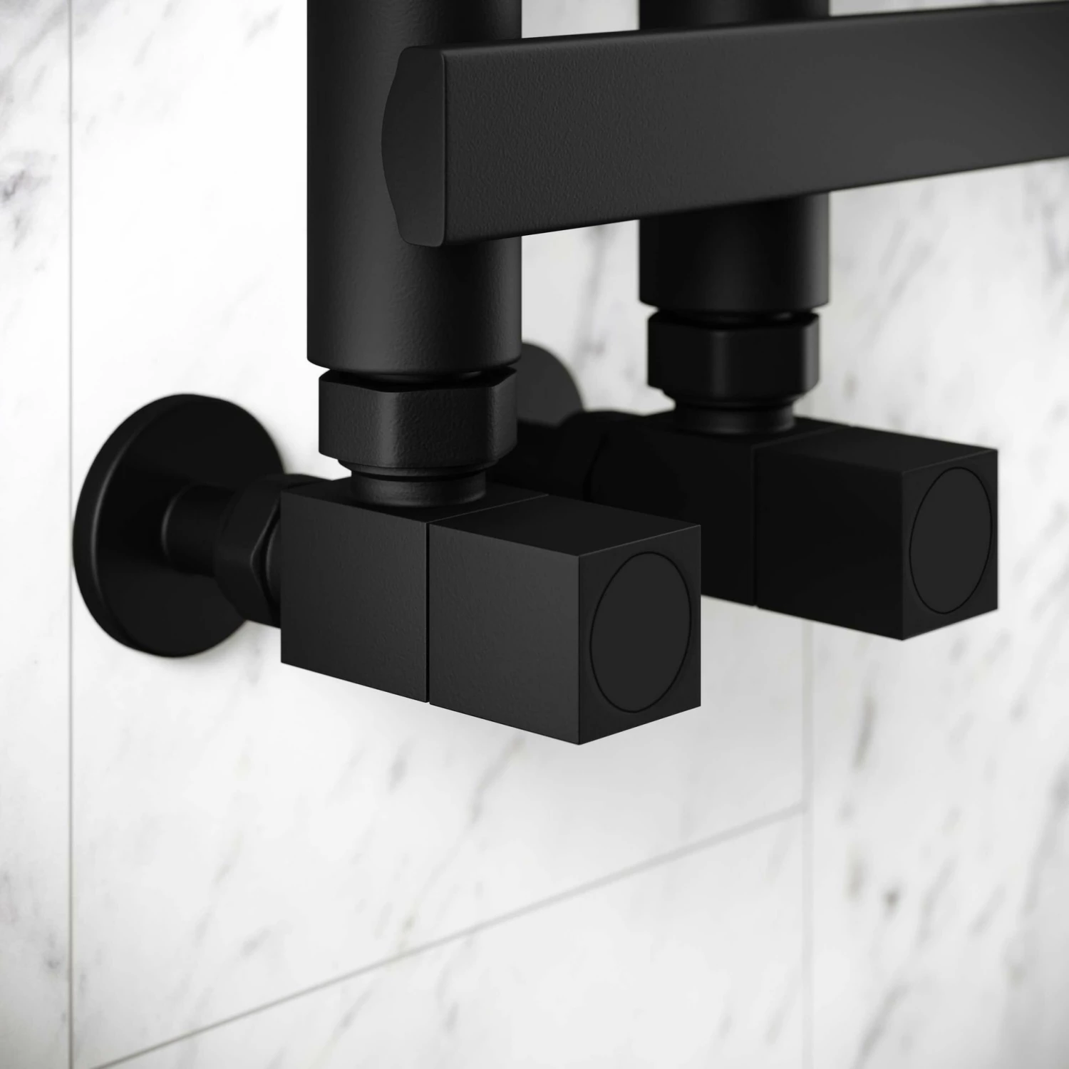 Madrid Matt Black Designer Heated Towel Rail 1200x450mm - Image 5