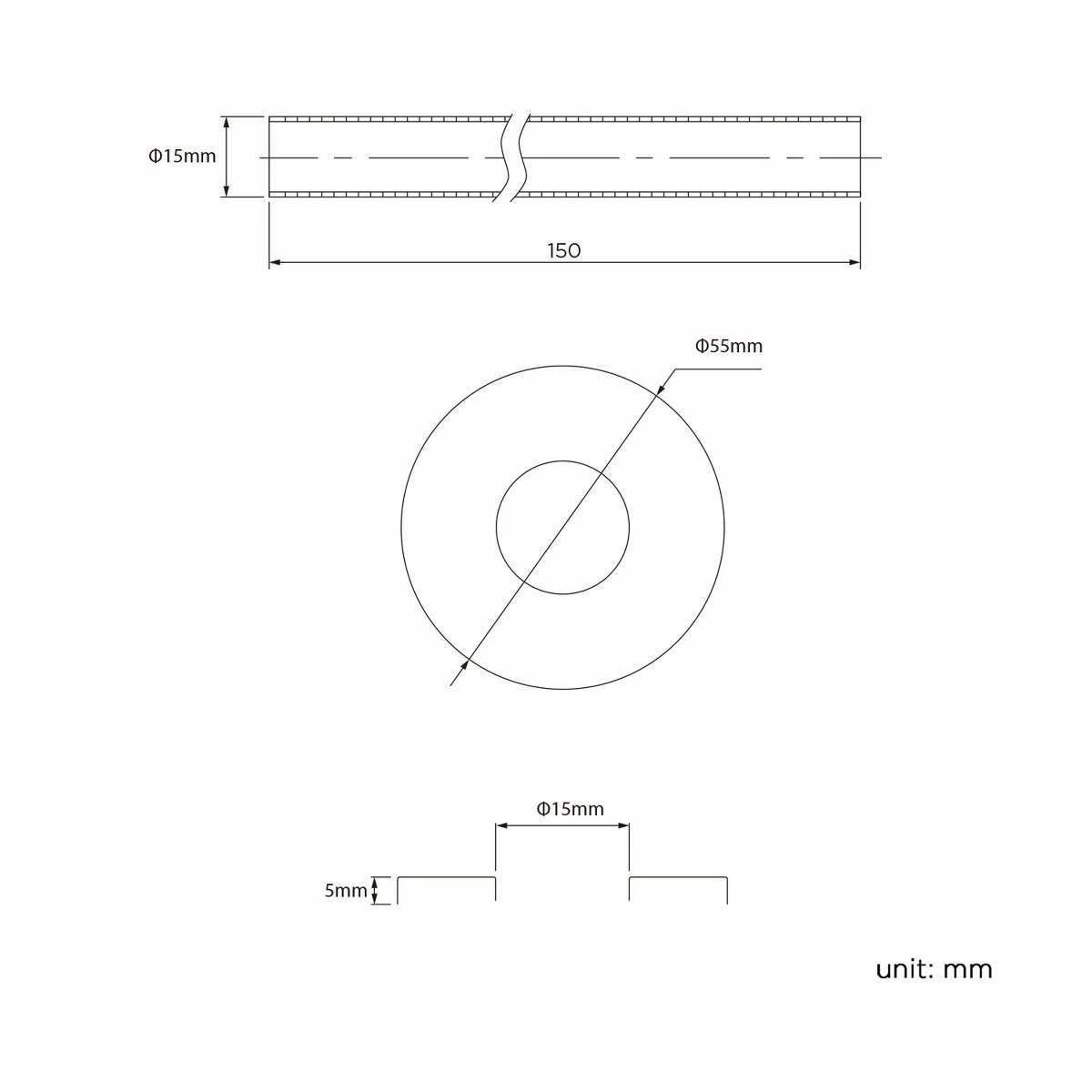 Chrome Plated Pipe Connectors For Heated Towel Rails & Radiators (Pair) 150mm - Image 2