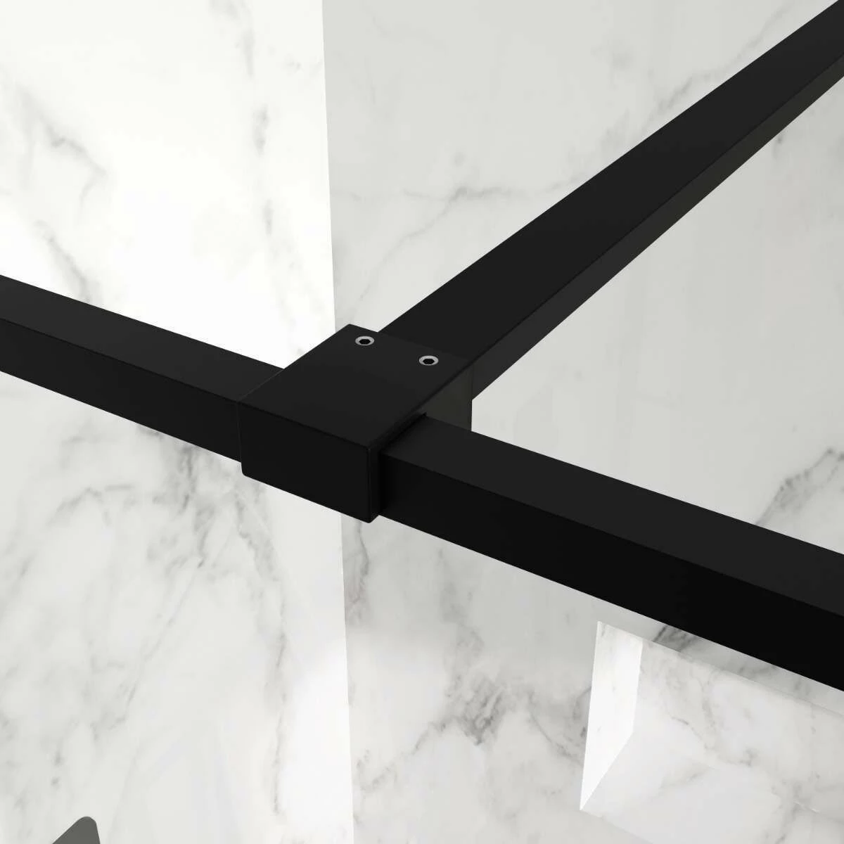 Munich Matt Black Grid Easy Clean 8mm Wet Room Shower Glass Panel 1000mm - Image 4