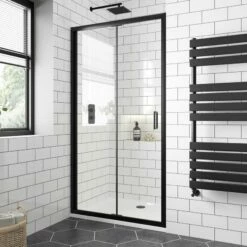 London Matt Black 6mm Bifold Shower Door 1000mm
