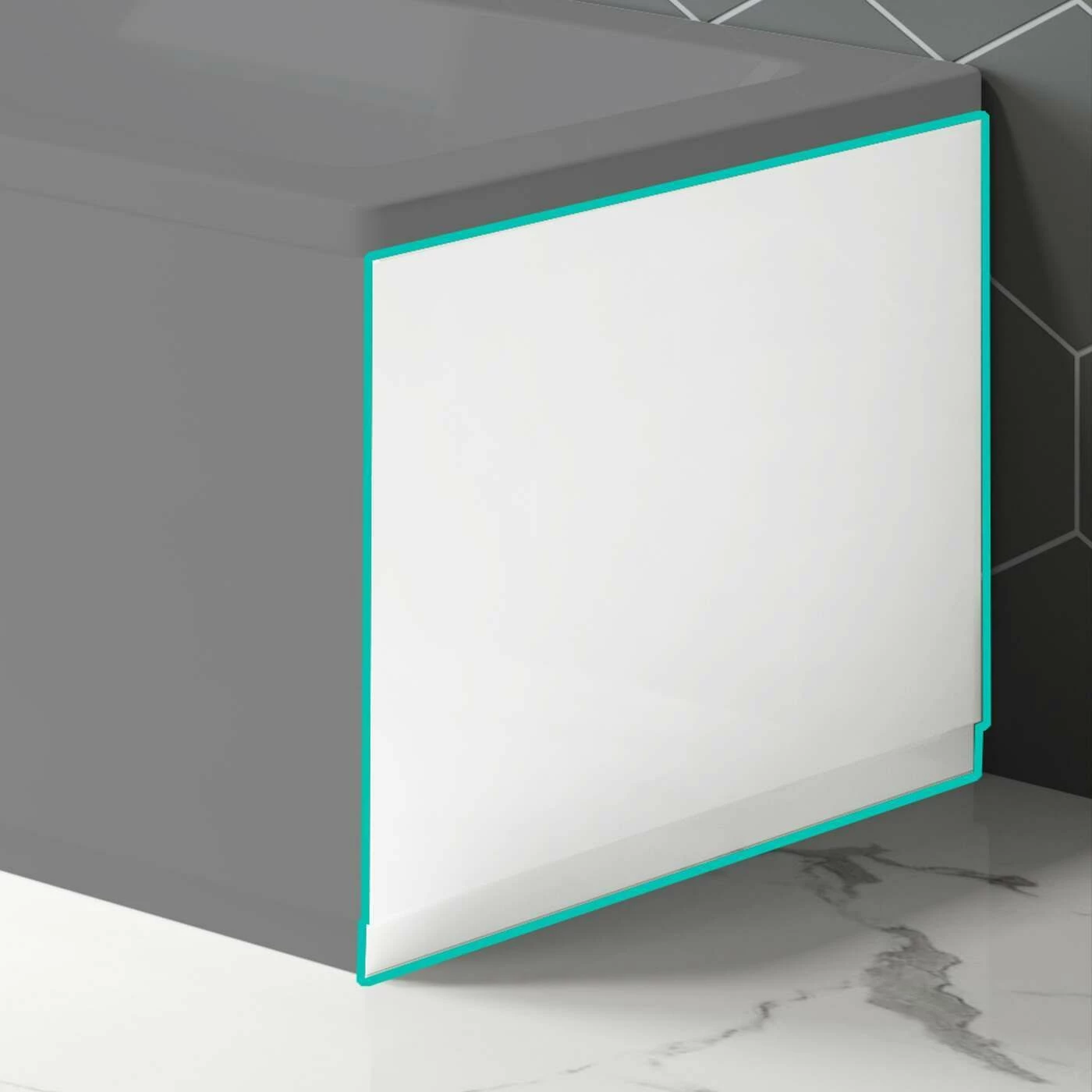 Gloss White Wooden Bath End Panel 700mm - Image 2