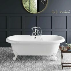 Grosvenor 1700mm Roll Top Bath - White Ball Feet