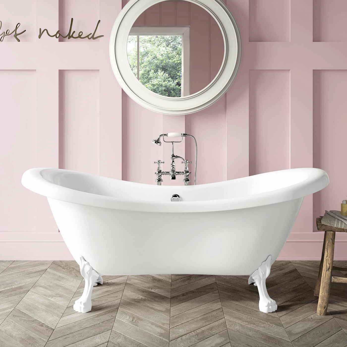 Tonbridge 1600mm Roll Top Bath - White Claw Feet - Image 2