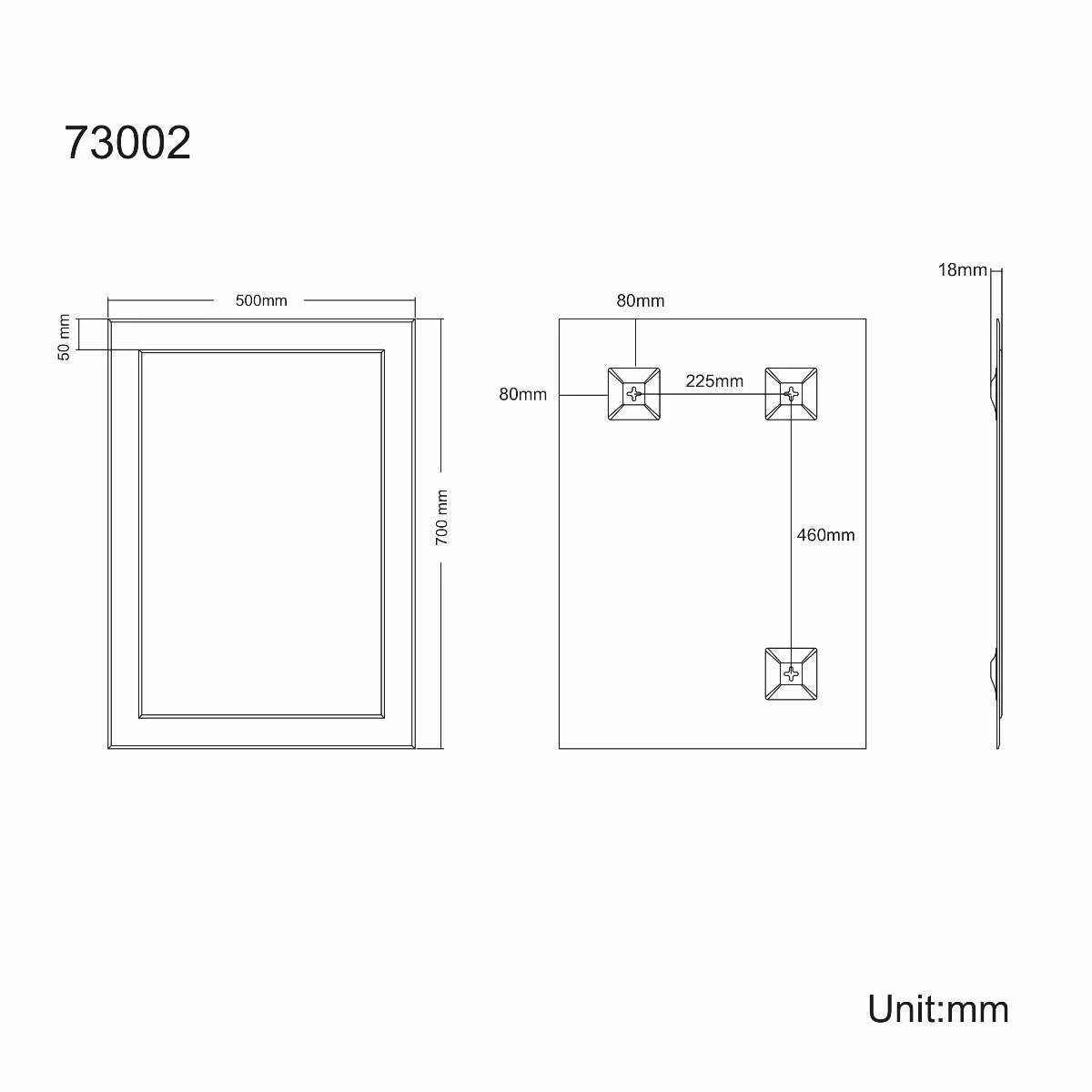 Bella Art Deco Bathroom Mirror 700x500mm - Image 4