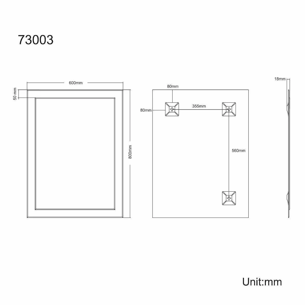 Bella Art Deco Bathroom Mirror 800x600mm - Image 4