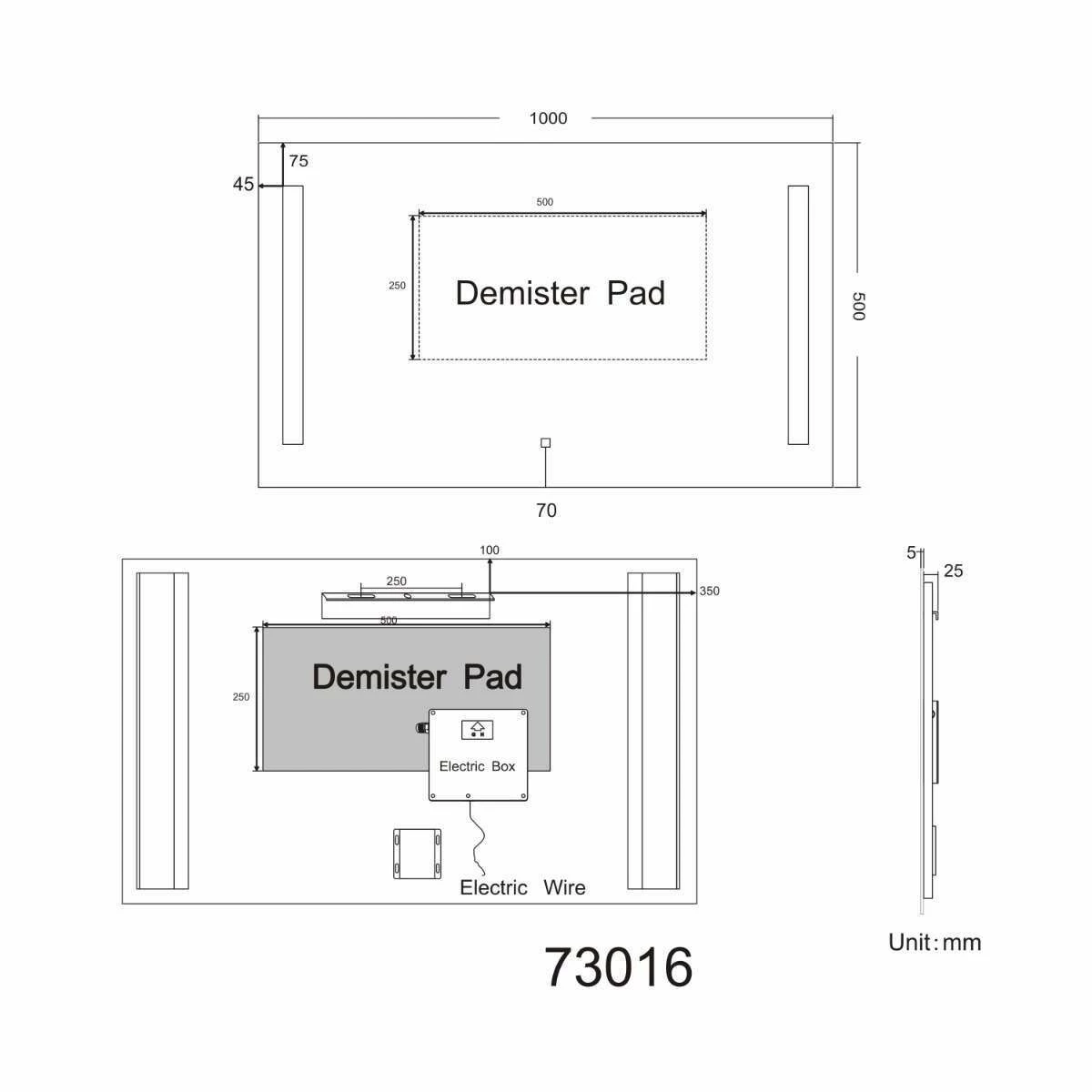 Emielia Large Illuminated LED Mirror 600x1000mm - Image 6