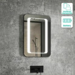 Arabella Battery Operated Illuminated LED Cloakroom Mirror 600x400mm