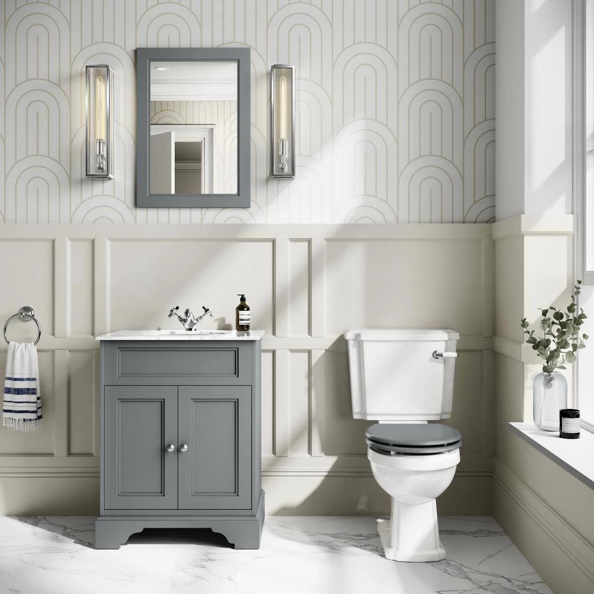 Dove Grey Bathroom Mirror 700x500mm - Image 2