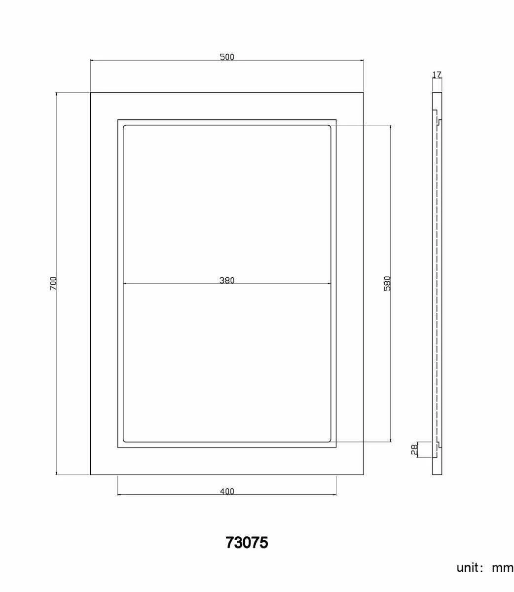 Dove Grey Bathroom Mirror 700x500mm - Image 5