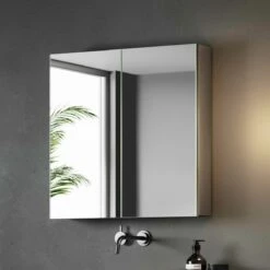 Elena Stainless Steel Mirror Cabinet 600x600mm