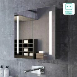 Emielia Illuminated LED Mirror Cabinet 600x600mm