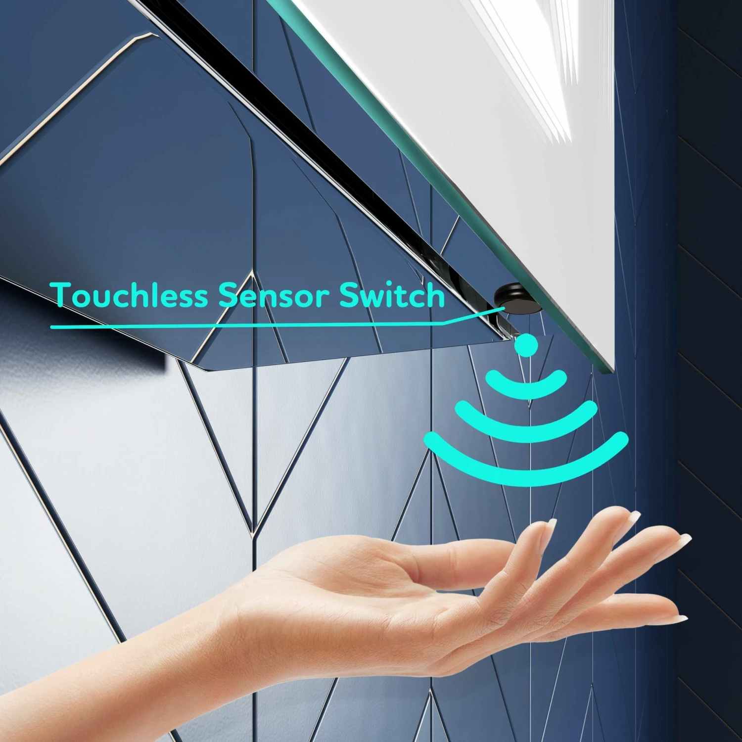 Amara Illuminated LED Mirror Cabinet 600x600mm - Image 7