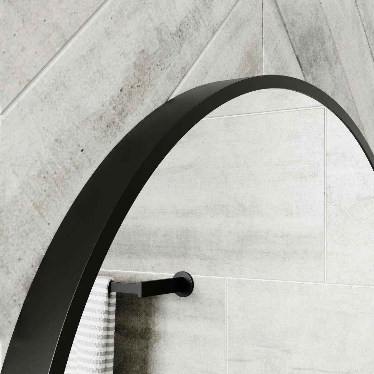 Mollie Black Framed Round Bathroom Mirror 500mm - Image 3