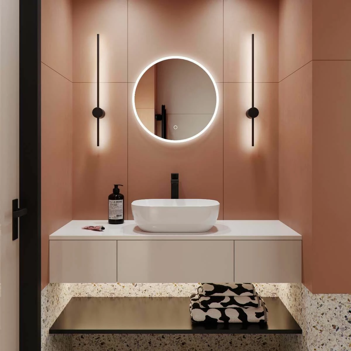 Aria Round Illuminated LED Mirror 500mm - Image 2