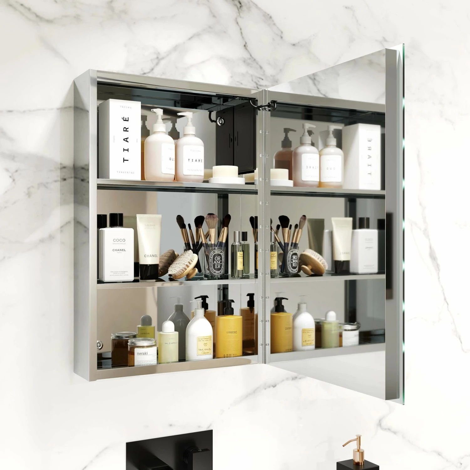 Madison Battery Operated Illuminated LED Cloakroom Mirror Cabinet 600x400mm - Image 3