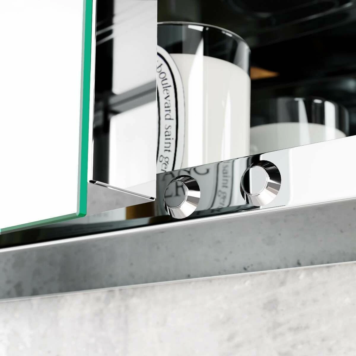 Emielia Battery Operated Illuminated LED Mirror Cabinet 600x800mm - Image 7