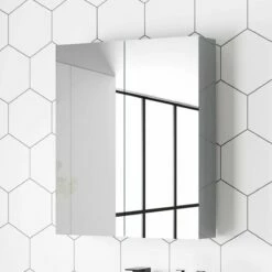 Stone Grey Mirror Cabinet 500mm
