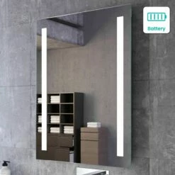 Emielia Battery Operated Illuminated LED Mirror 800x600mm