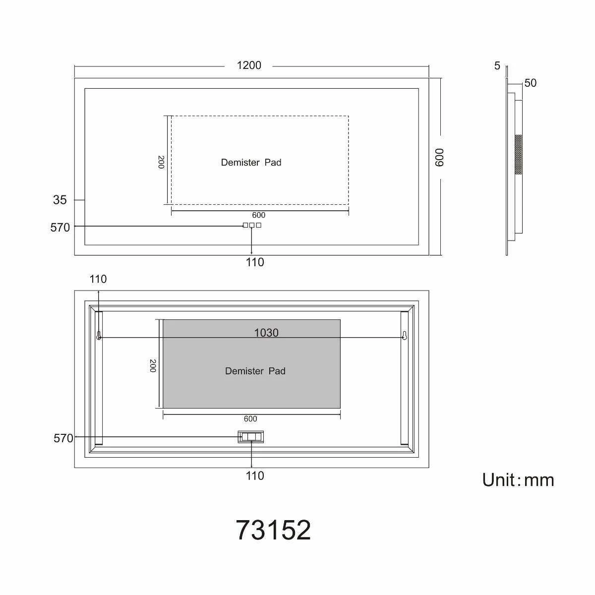 Ellie Illuminated LED Mirror With BLUETOOTH Speaker 600x1200mm - Image 7