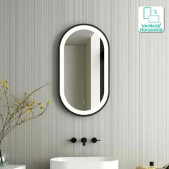 Darci Black Framed Illuminated LED Mirror 900x500mm