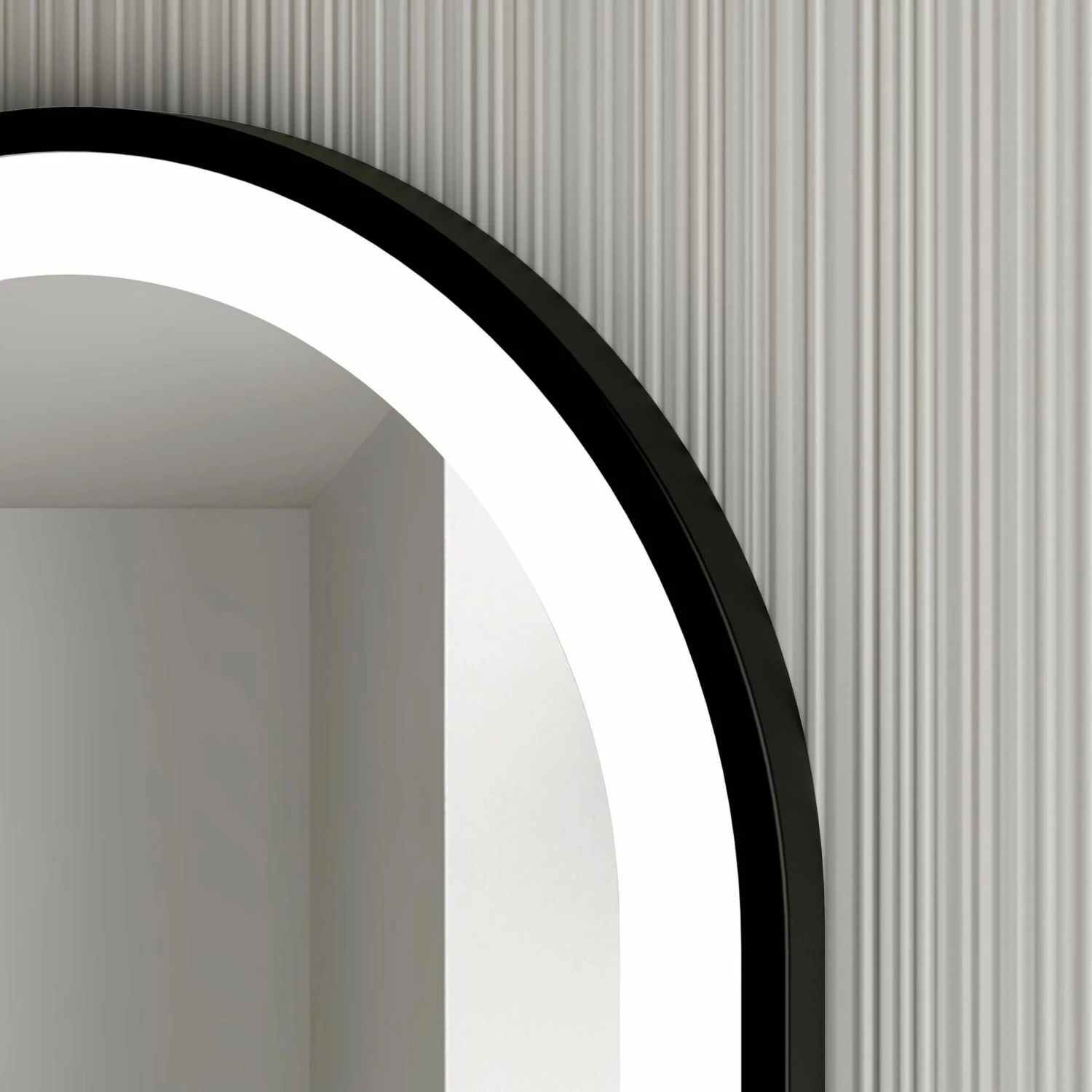 Darci Black Framed Illuminated LED Mirror 900x500mm - Image 3