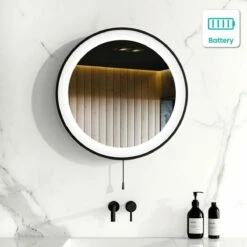 Mollie Battery Operated Black Framed Illuminated LED Mirror 500mm