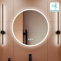 Aria Round Illuminated LED Mirror With BLUETOOTH Speaker 600mm