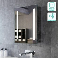 Emielia Illuminated LED Mirror Cabinet With BLUETOOTH Speaker 600x450mm