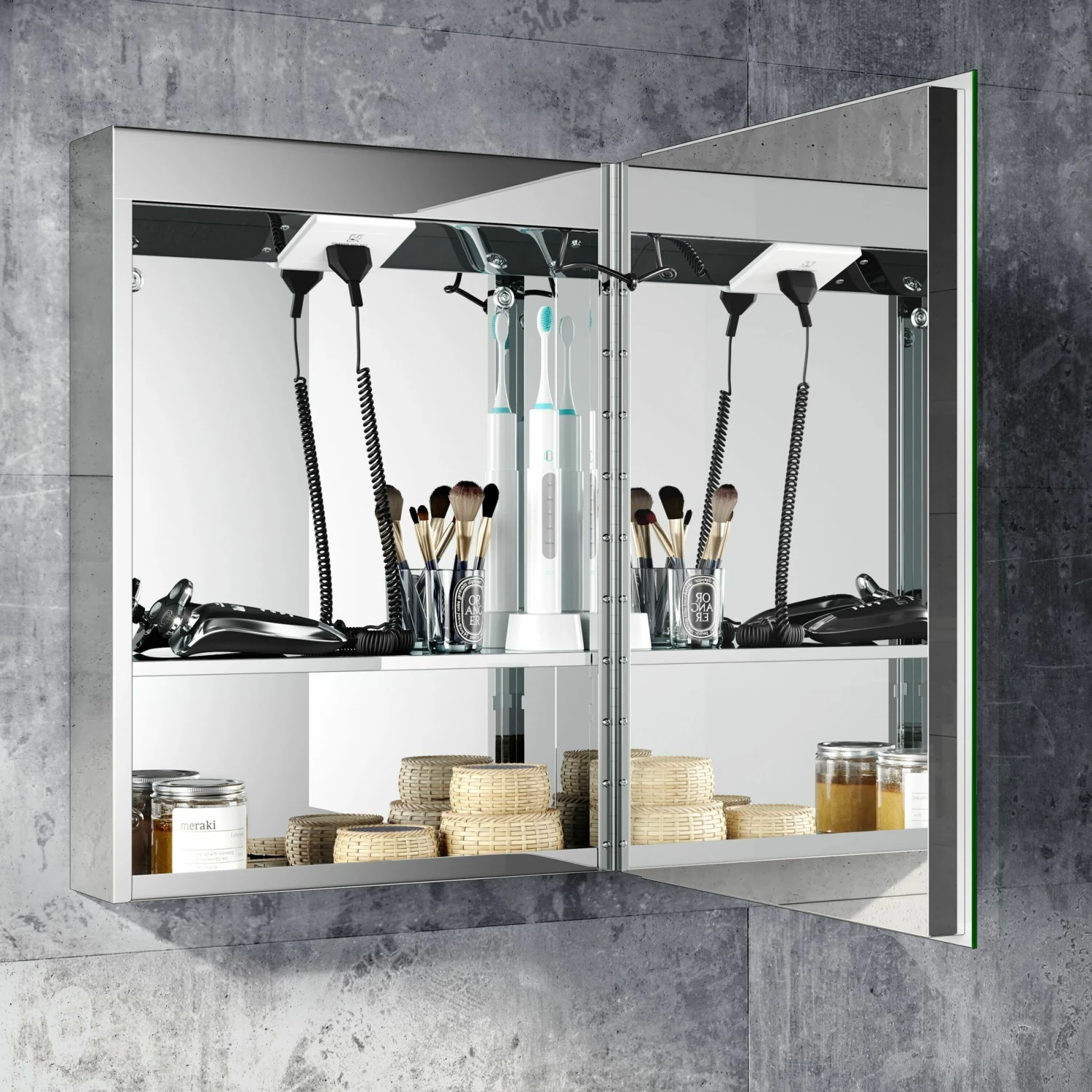 Emielia Illuminated LED Mirror Cabinet With BLUETOOTH Speaker 600x450mm - Image 3