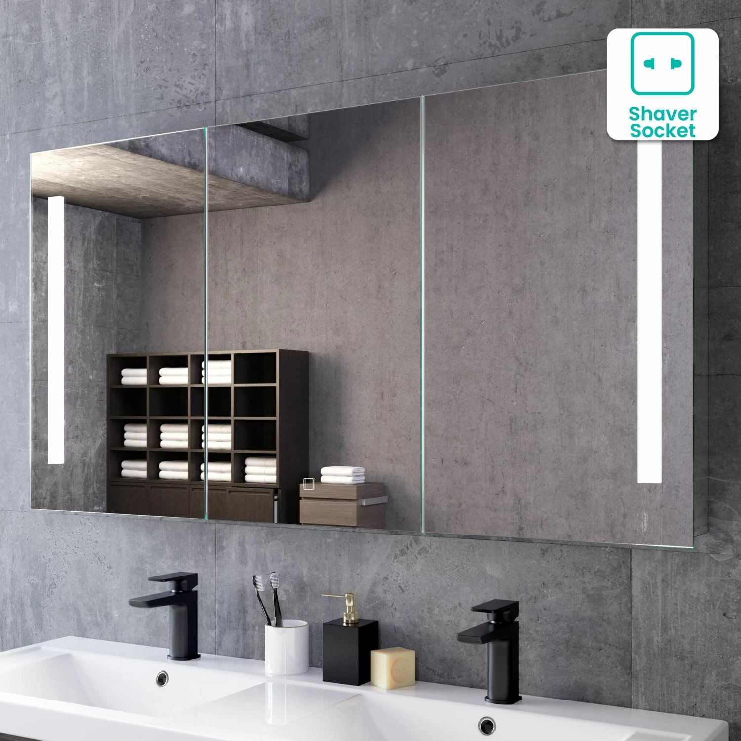 Emielia Illuminated LED Mirror Cabinet 650x1200mm