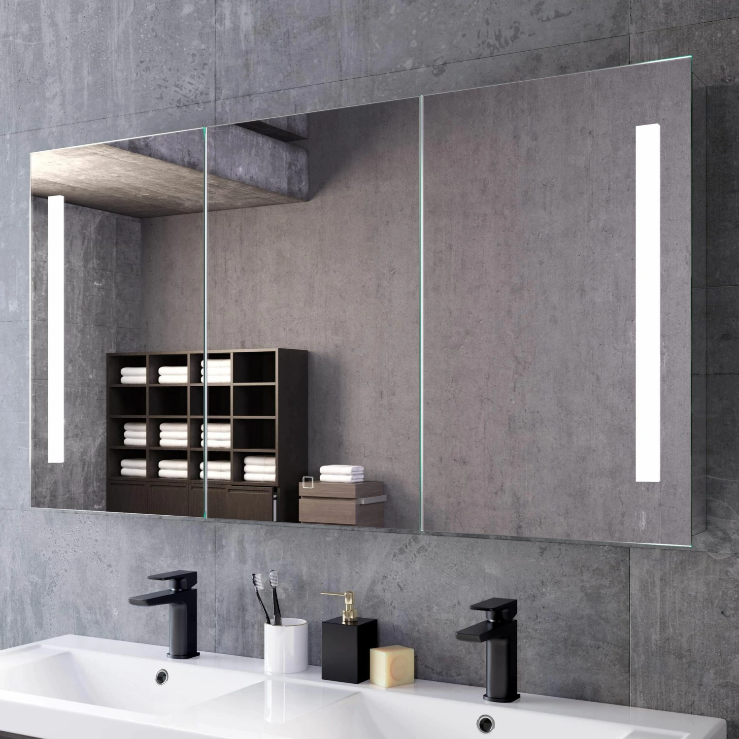 Emielia Illuminated LED Mirror Cabinet 650x1200mm - Image 2
