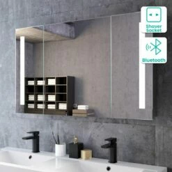 Emielia Illuminated LED Mirror Cabinet With BLUETOOTH Speaker 600x1000mm