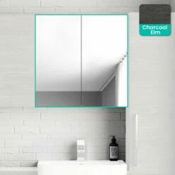 Charcoal Elm Mirror Cabinet 600mm