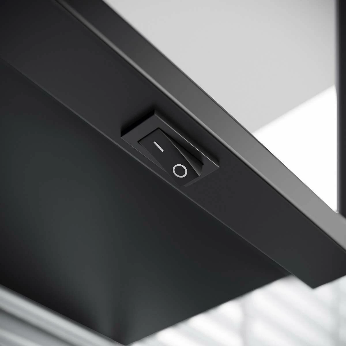 Mia Battery Operated Black Framed Illuminated LED Mirror Cabinet 710x500mm - Image 6