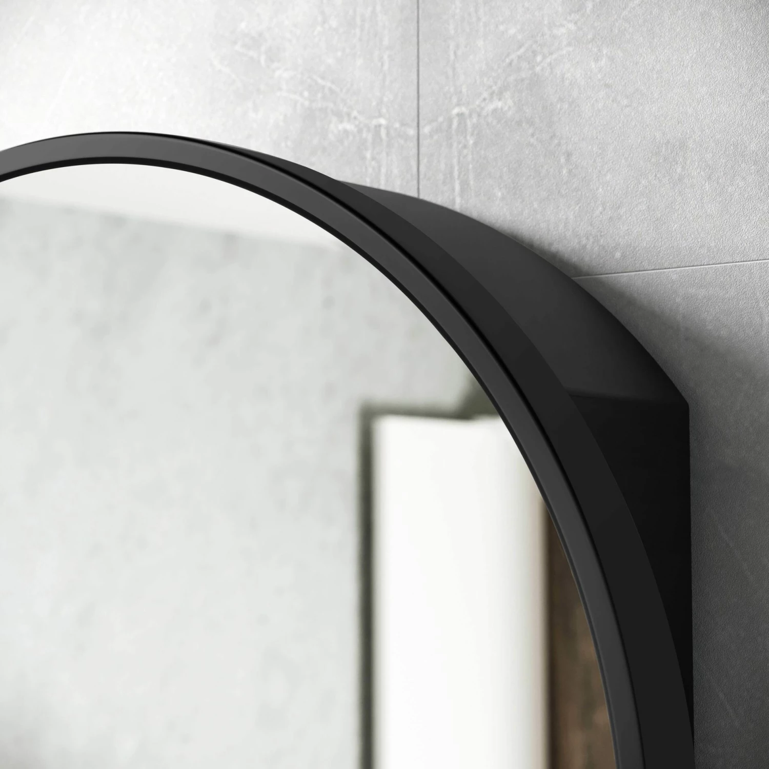 Mollie Black Framed Round Mirror Cabinet 500mm - Image 4