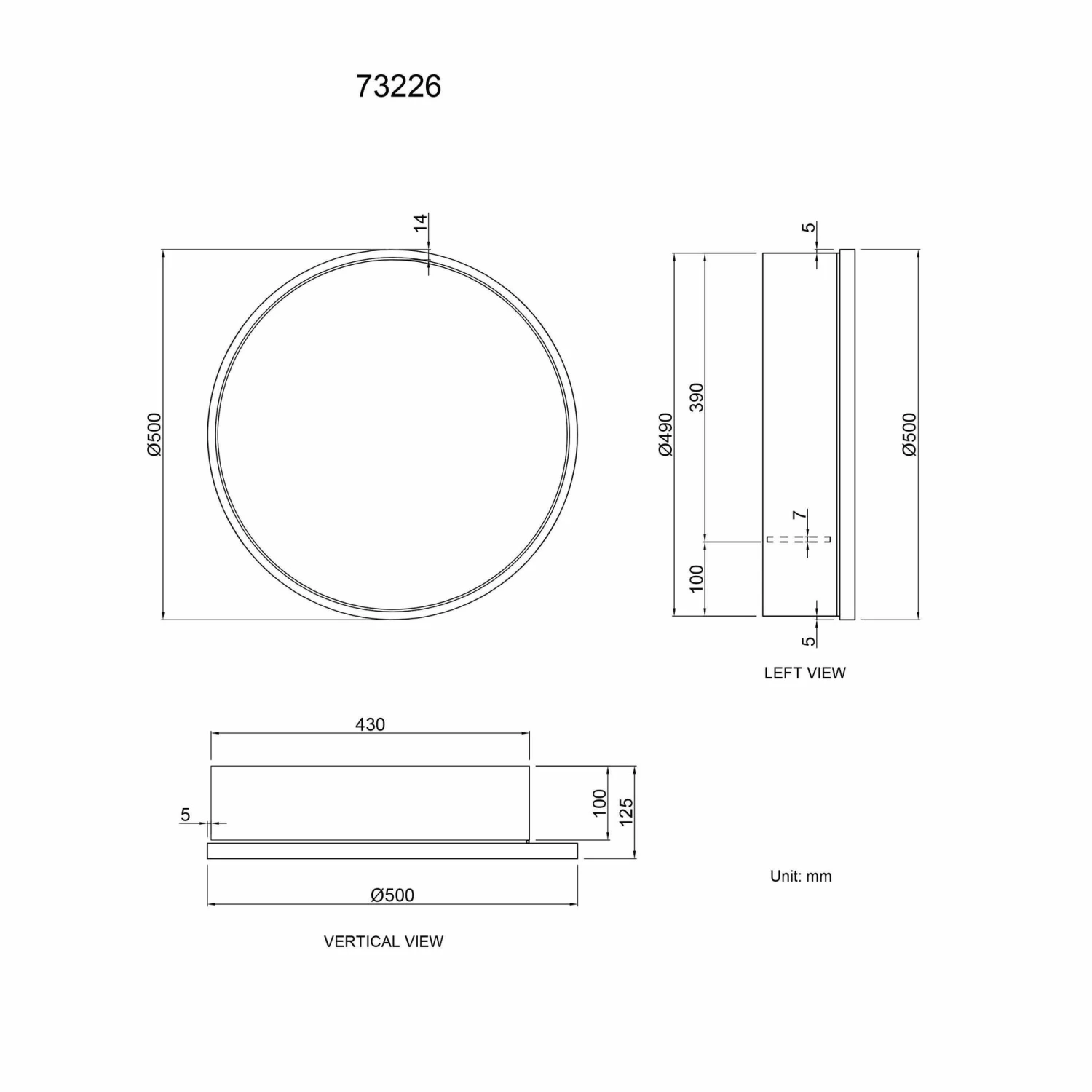 Mollie Black Framed Round Mirror Cabinet 500mm - Image 6