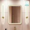Olivia Brushed Brass Illuminated LED Mirror 700x500mm