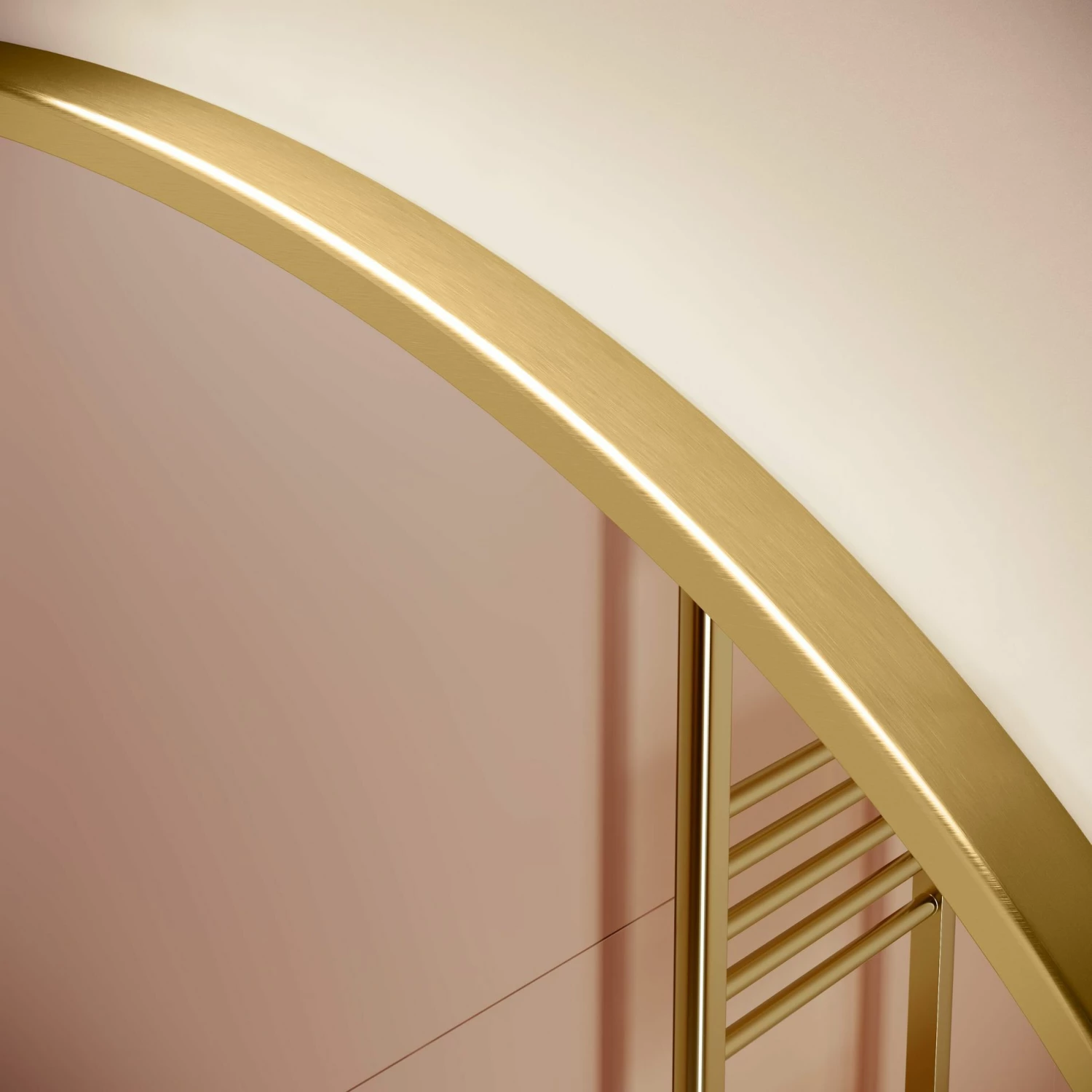 Mollie Brushed Brass Round Bathroom Mirror 500mm - Image 3