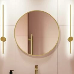 Mollie Brushed Brass Round Bathroom Mirror 600mm