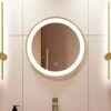 Mollie Brushed Brass Round Illuminated LED Mirror 500mm