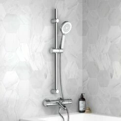 Ballina Premium Round Thermostatic Bath Filler Shower Set With Multi-function Hand Shower