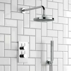 Lismore Essential Chrome Round Thermostatic Shower Set & Hand Shower